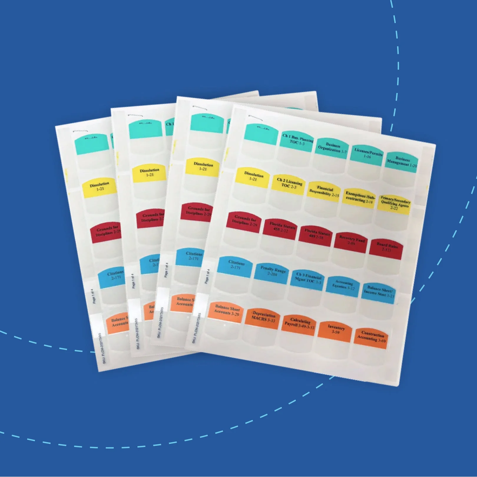 Are the tabs for the Florida Contractors Manual, 2021 edition in color?