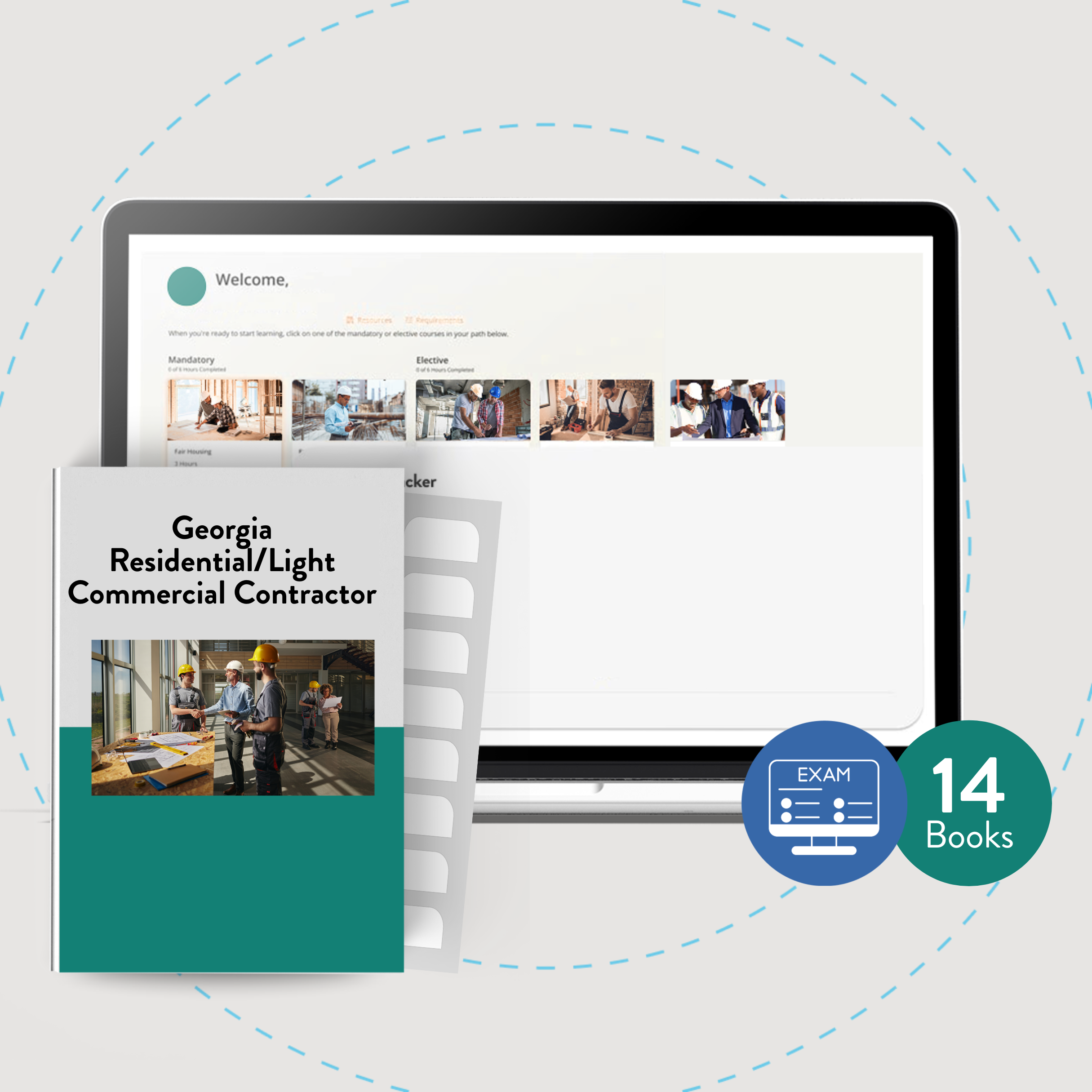 Online Course + Book Set: Georgia Residential/Light Commercial Contractor Exam Prep Questions & Answers
