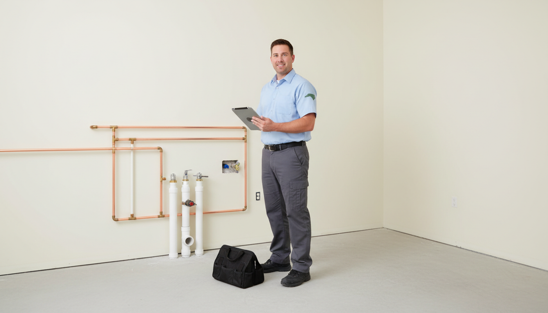 North Carolina plumber working on piping