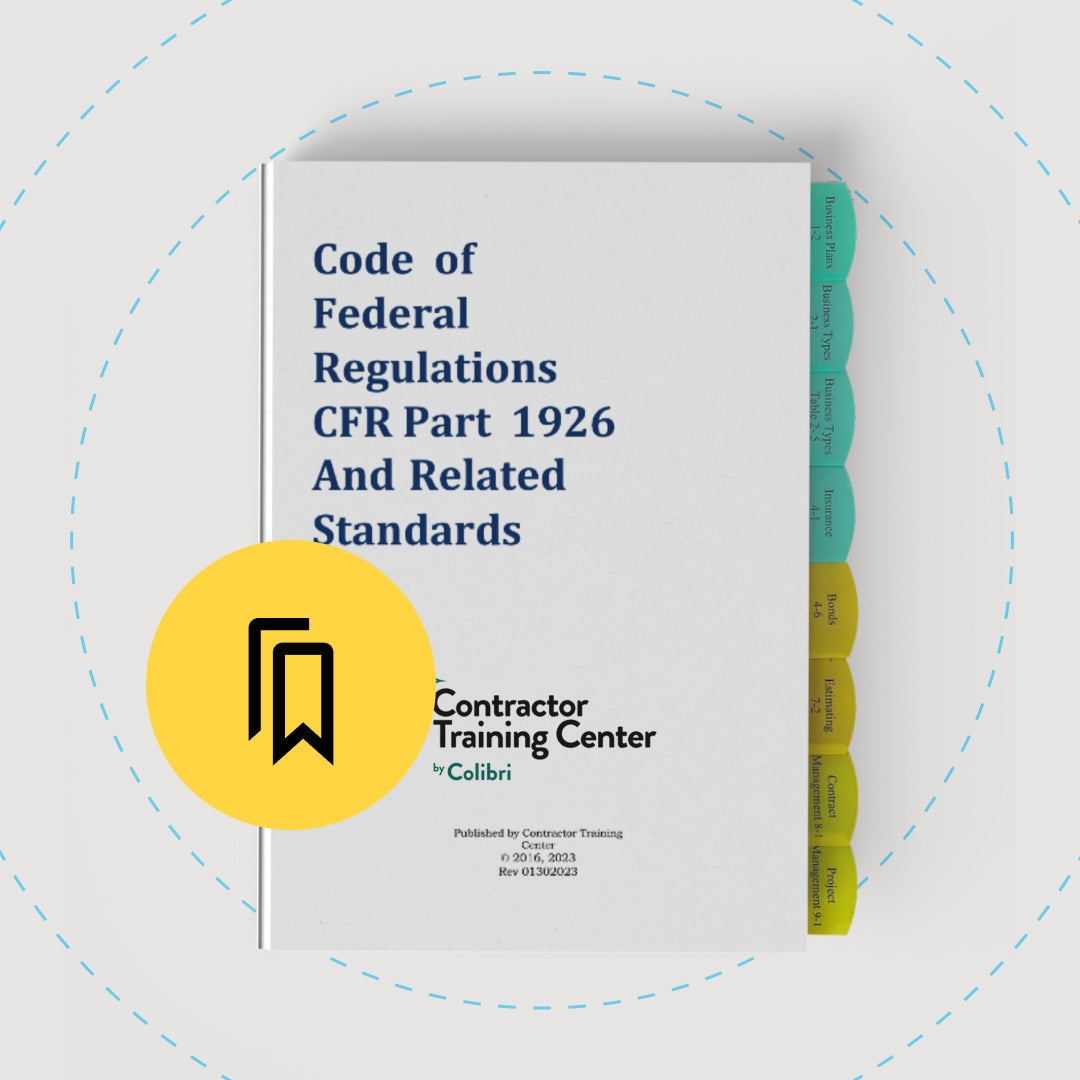 Tabbed and Highlighted CFR 1926 Code of Federal Regulations and Related Standards