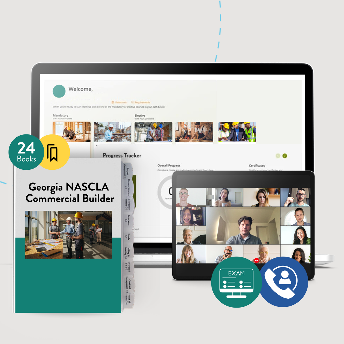 Georgia NASCLA Commercial Builder Pro Plus Exam Prep Package