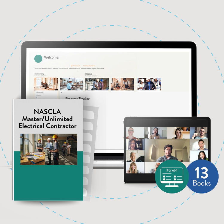 NASCLA Examination for Master/Unlimited Electrical Contractors Online Course + Book Set