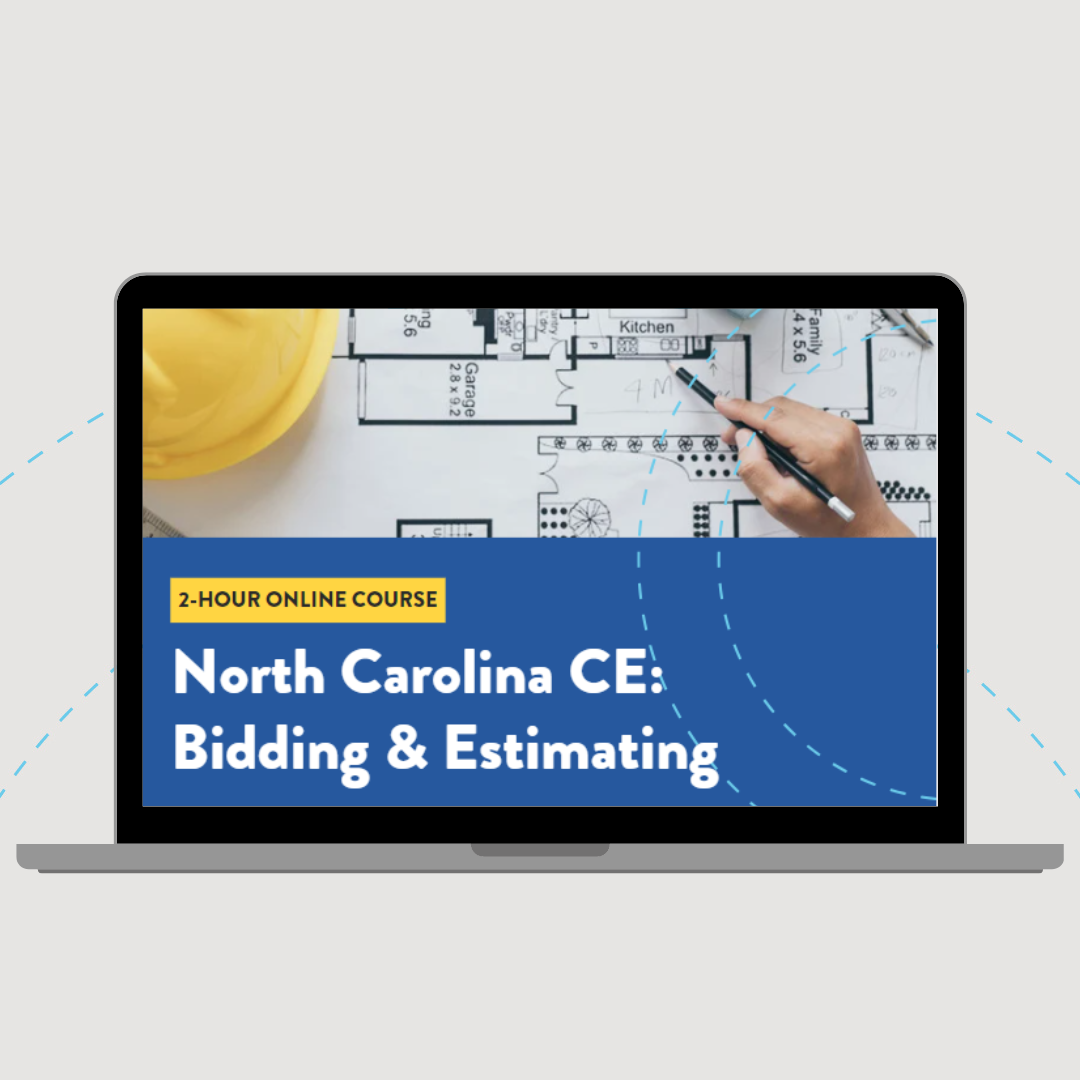 North Carolina CE: Estimating & Bidding 2-Hour Course (2024 Course for 2025 Renewals)