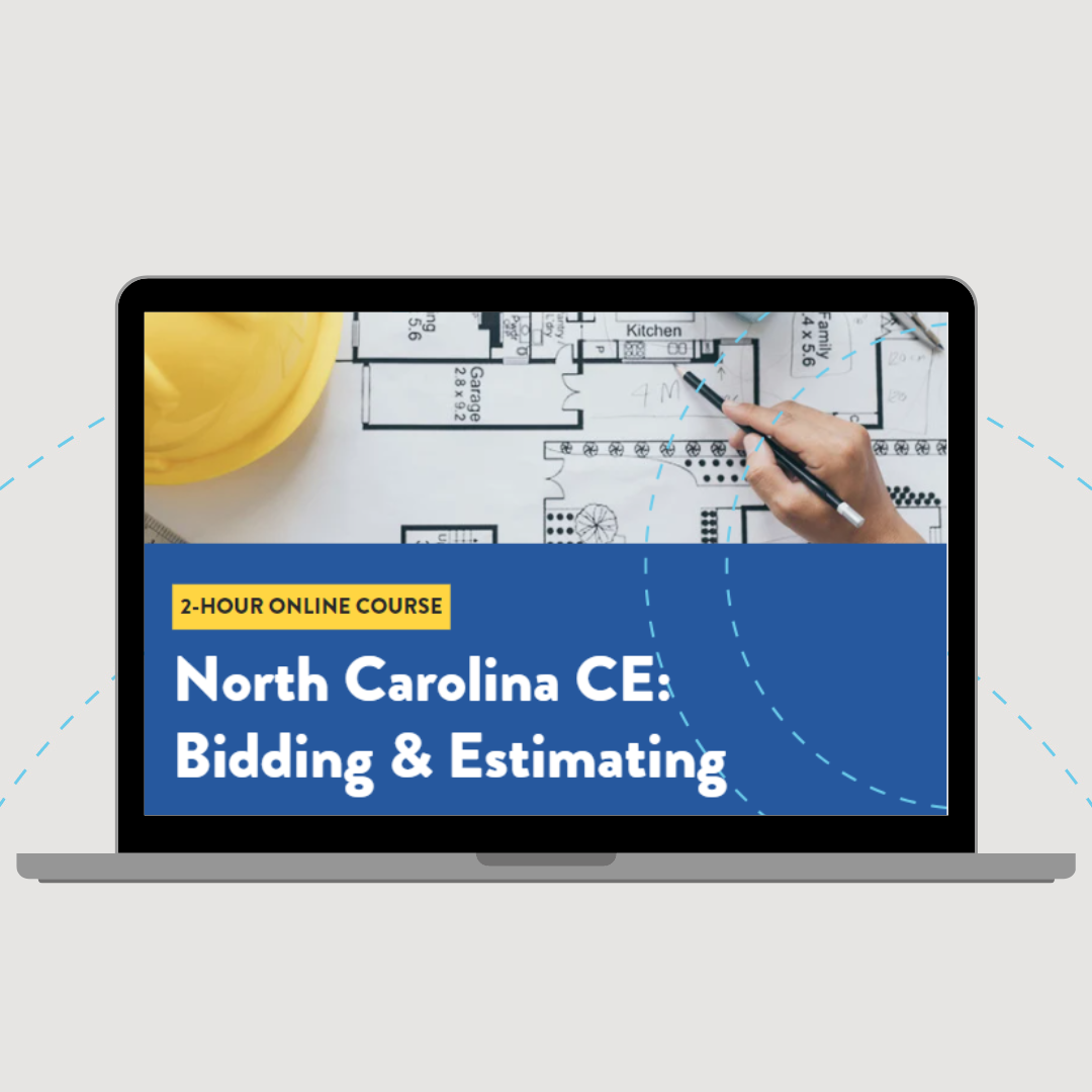 North Carolina CE: Estimating & Bidding 2-Hour Course
