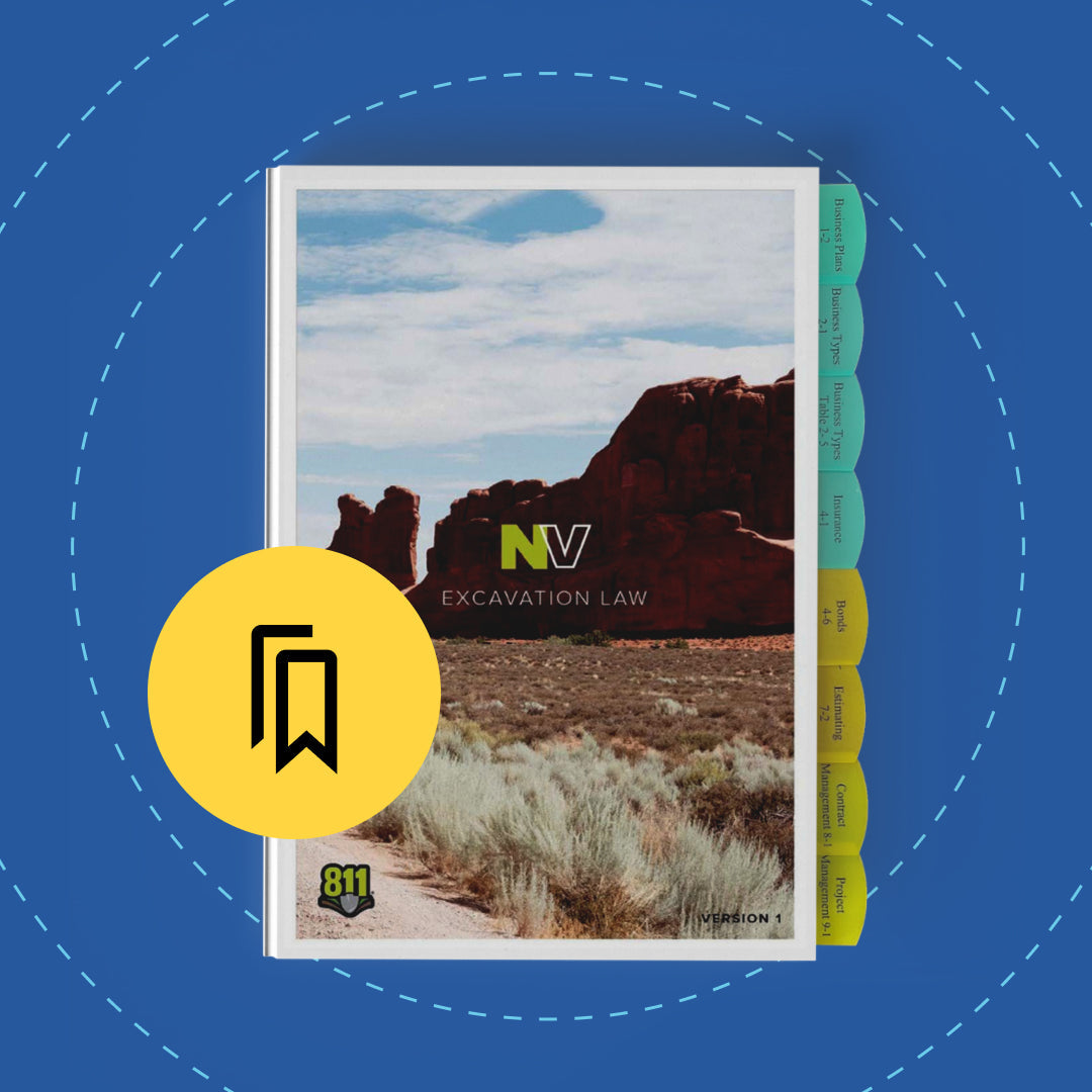 Tabbed and Highlighted Nevada One Call Excavation Guide