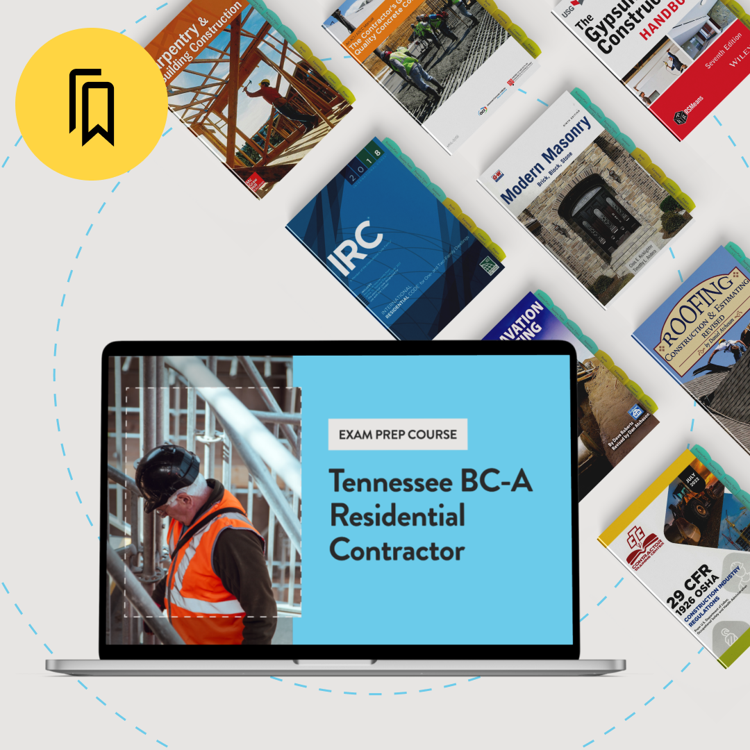 Tennessee BC-A Residential Contractor Exam Prep Package