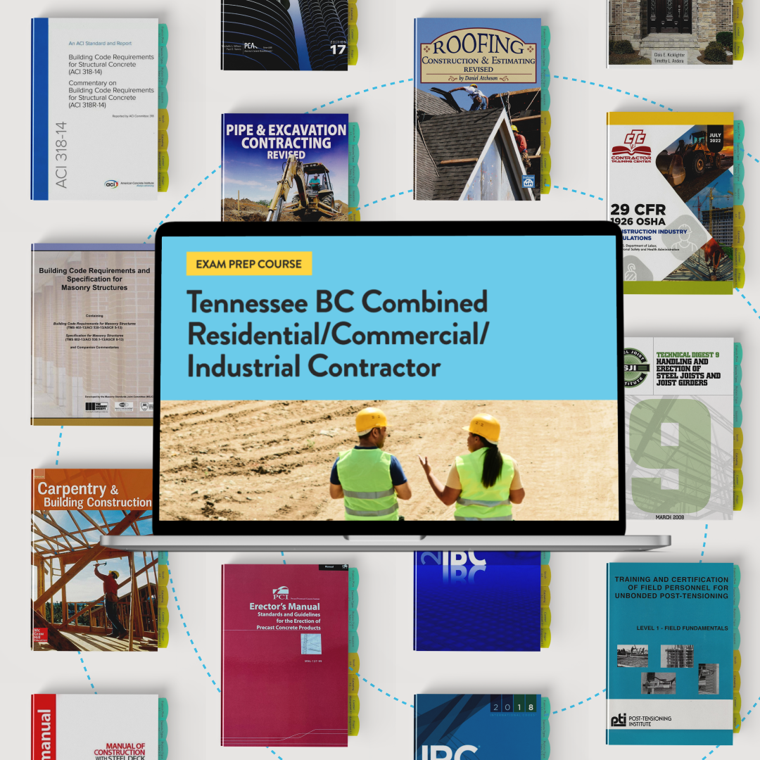 Tennessee BC Combined Residential/Commercial/Industrial Contractor Exam Prep Package