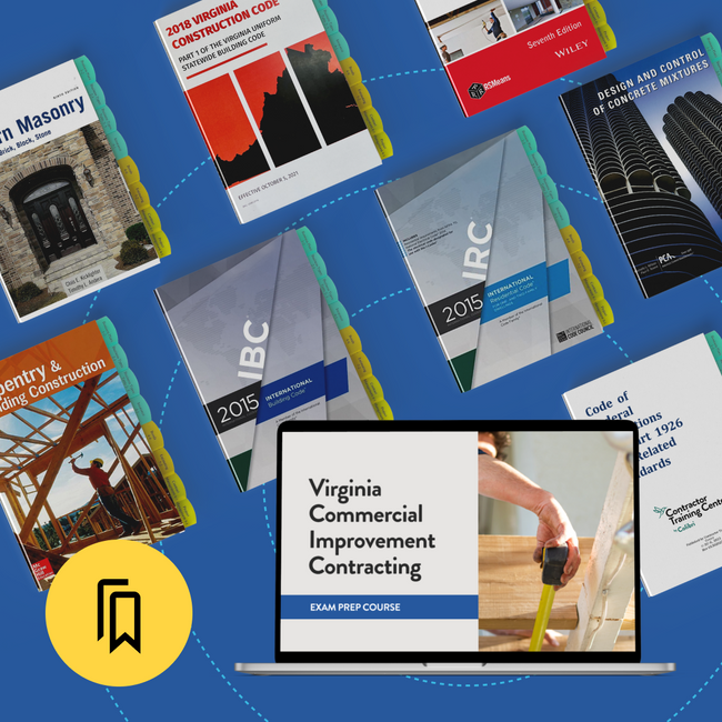 Virginia Commercial Improvement Contractor (CIC) Exam Prep Package