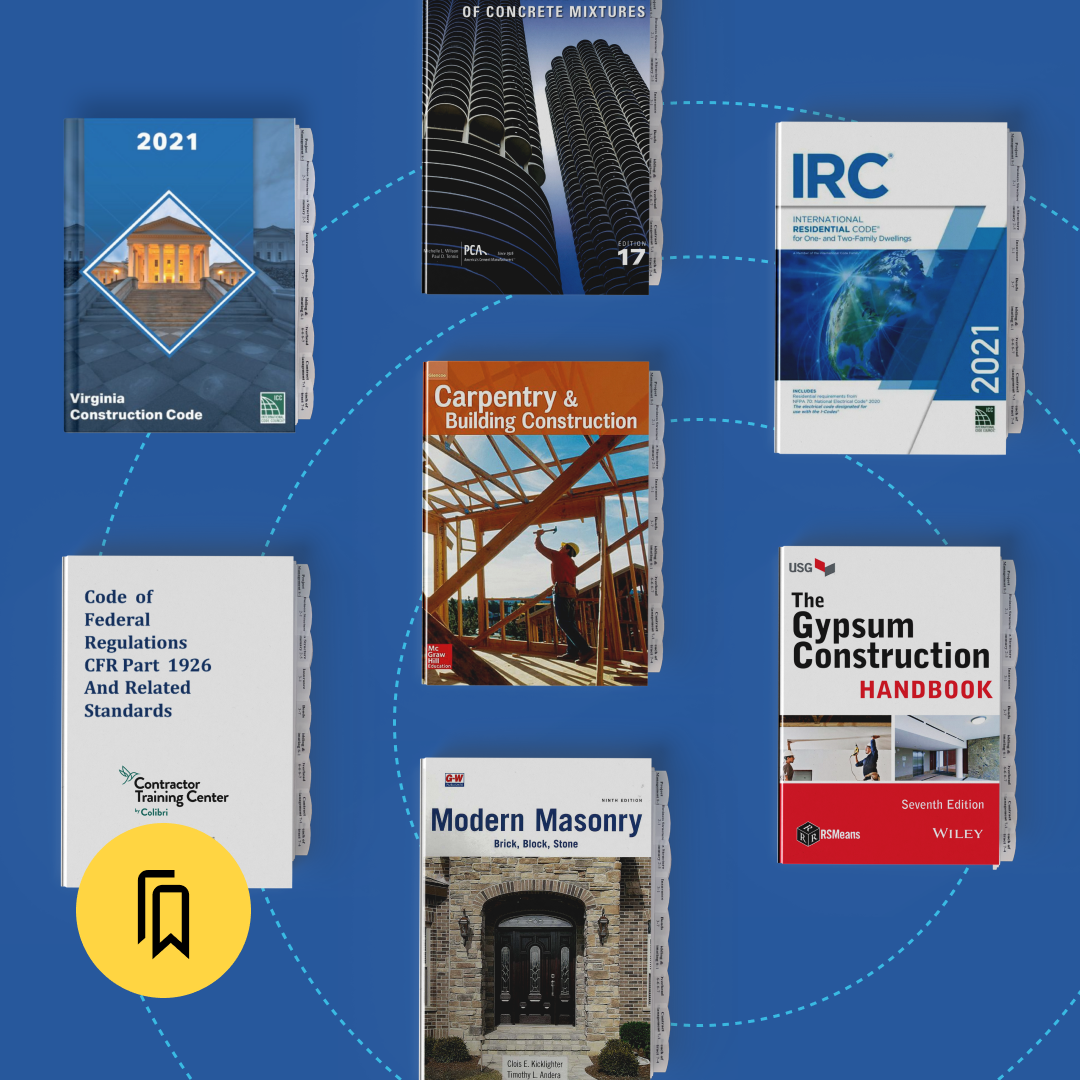 Virginia Commercial Improvement Contractor (CIC) Exam Tabbed and Highlighted Book Bundle