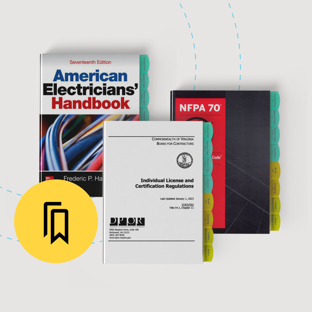 Virginia Electrician Exam Prep Tabbed and Highlighted Book Bundle