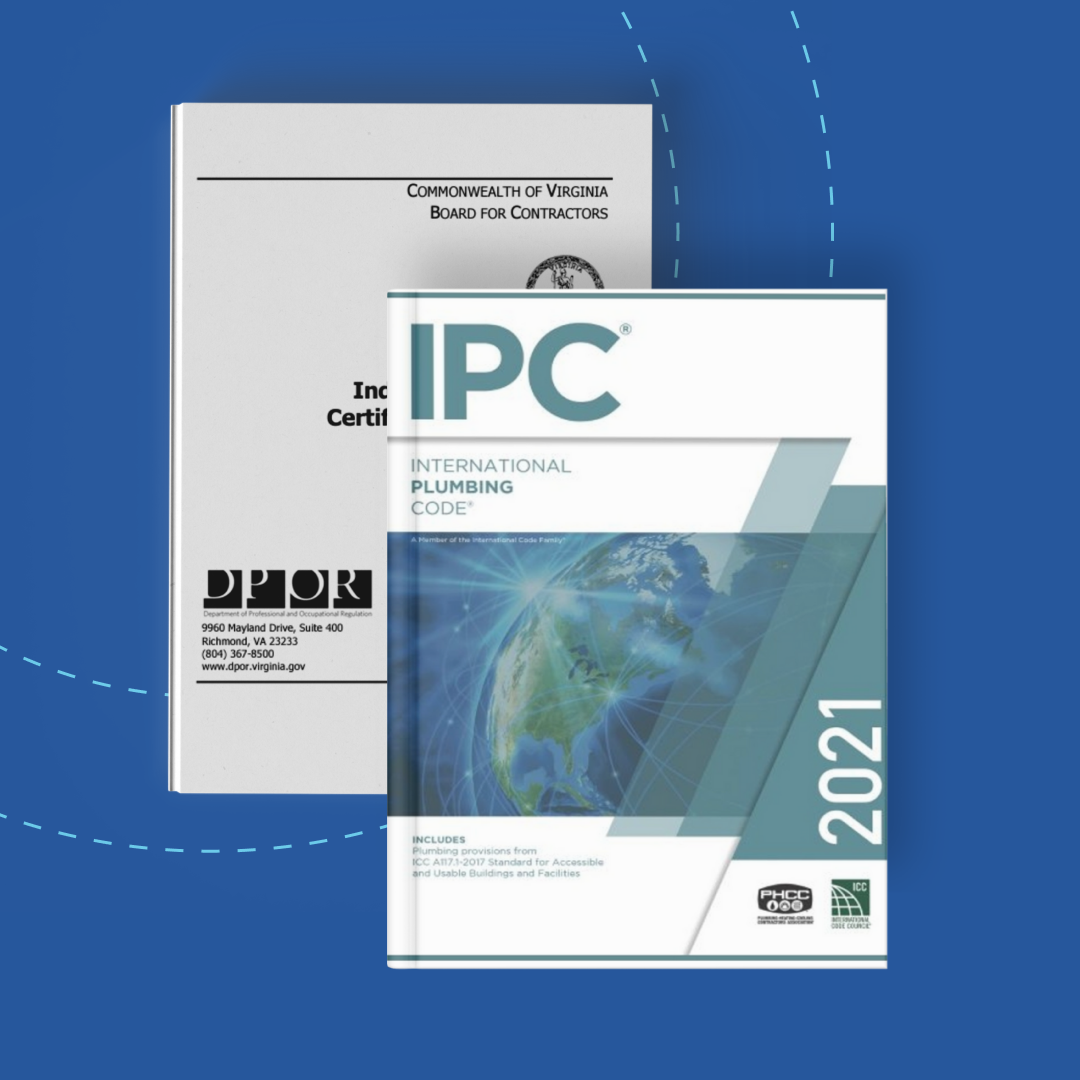 Virginia Master and Journeyman Plumber (PLB) Exam Prep Book Bundle