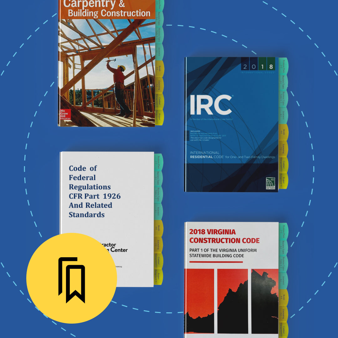 Virginia Residential Building Contractor (RBC) Tabbed and Highlighted Book Bundle