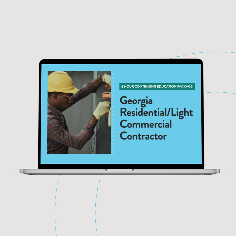 Georgia Residential/Light Commercial Contractor 6 Hour Continuing Education Package, 2025