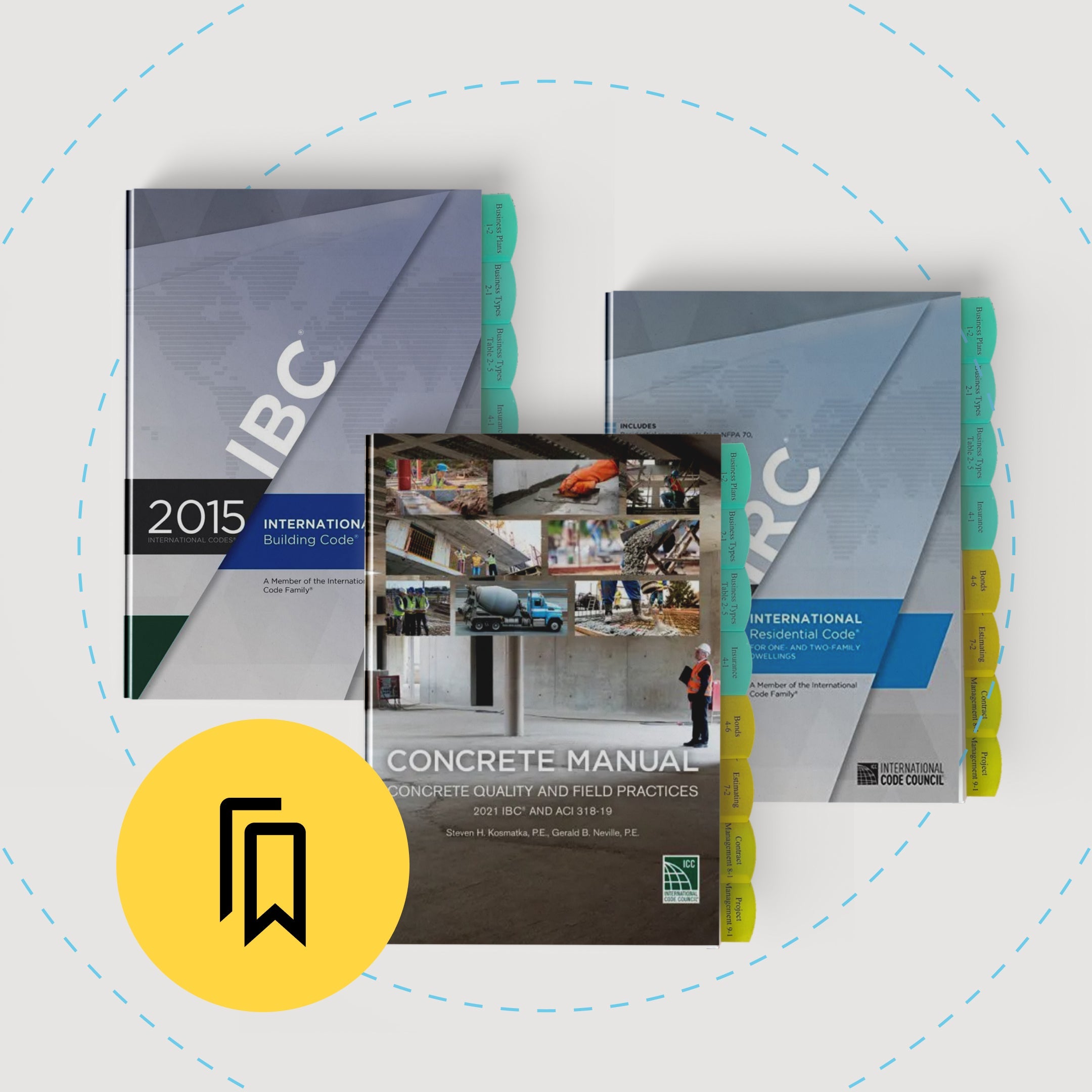 National Standard Building Contractor B (ICC F12) Exam Tabbed and Highlighted Book Bundle