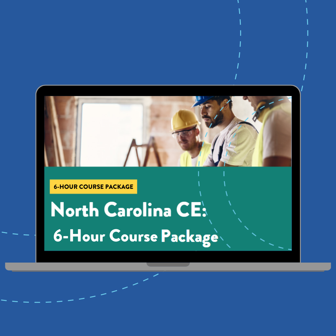 North Carolina General Contractor Continuing Education: 6-Hour Elective Course Bundle (for 2026 renewals)