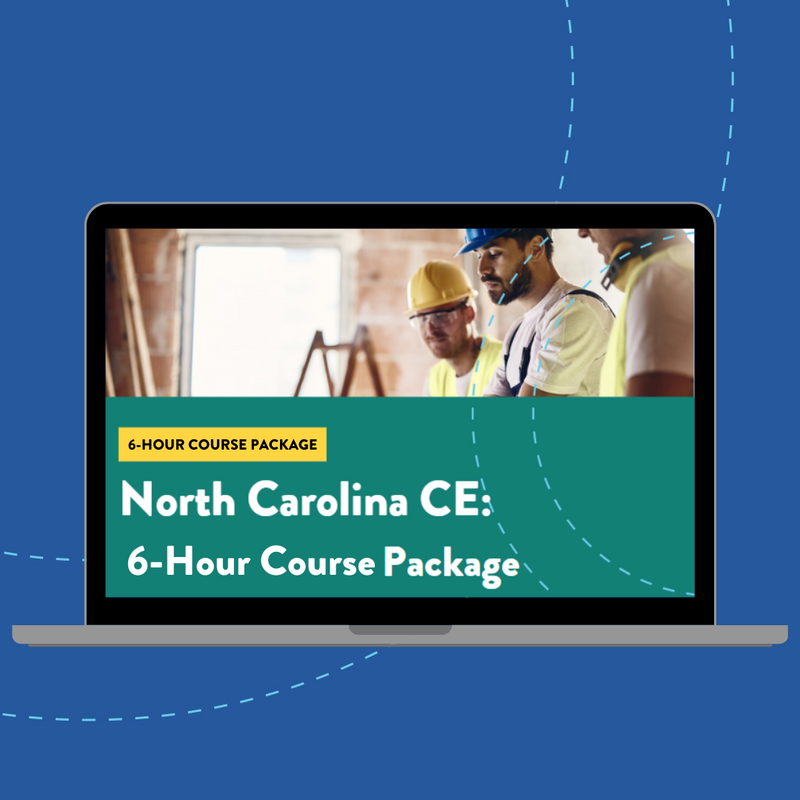North Carolina General Contractor Continuing Education: 6-Hour Elective Course Package