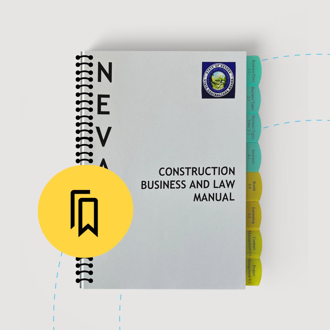 Nevada Contractor Management Survey Exam Tabbed and Highlighted Book