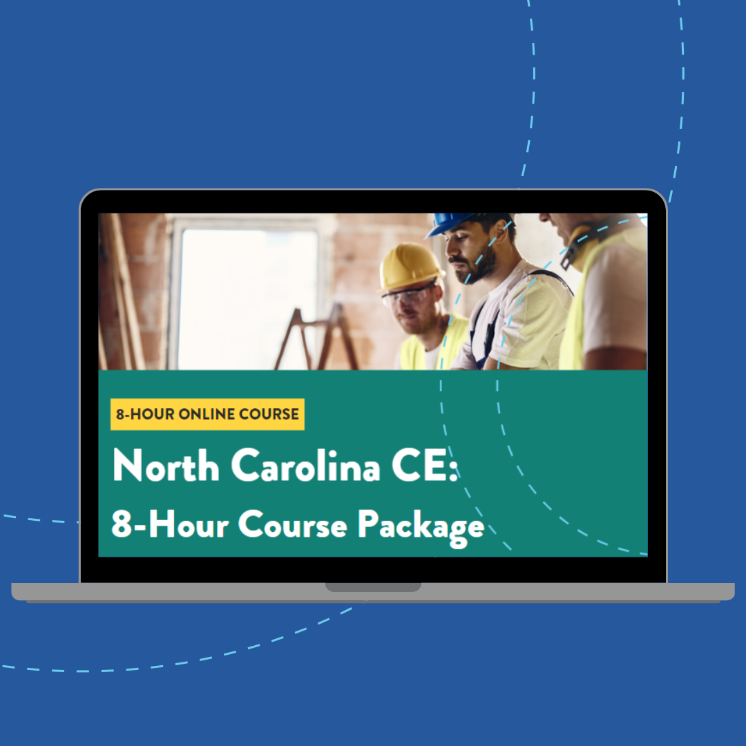North Carolina General Contractor Continuing Education: 8-Hour Package for 2025 Renewals