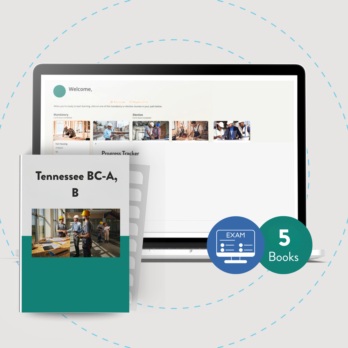 Online Course + Book Set: Tennessee BC-A, B Residential/Commercial Contractor Exam Prep