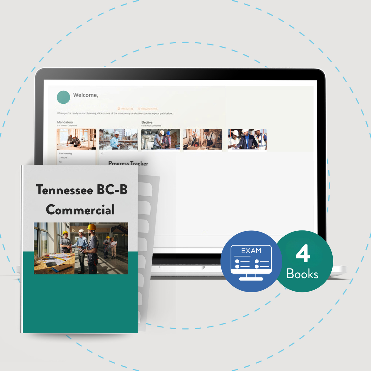 Online Course + Book Set: Tennessee BC-B Commercial Contractor Exam Prep
