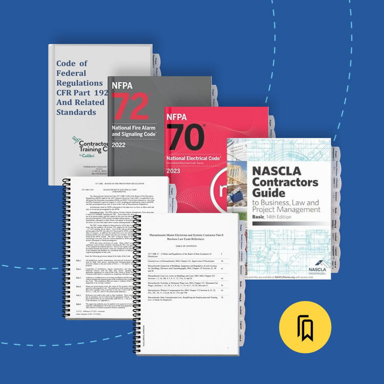 Tabbed and Highlighted Massachusetts Master Electrician Exam Book Bundle: Part I & Part II