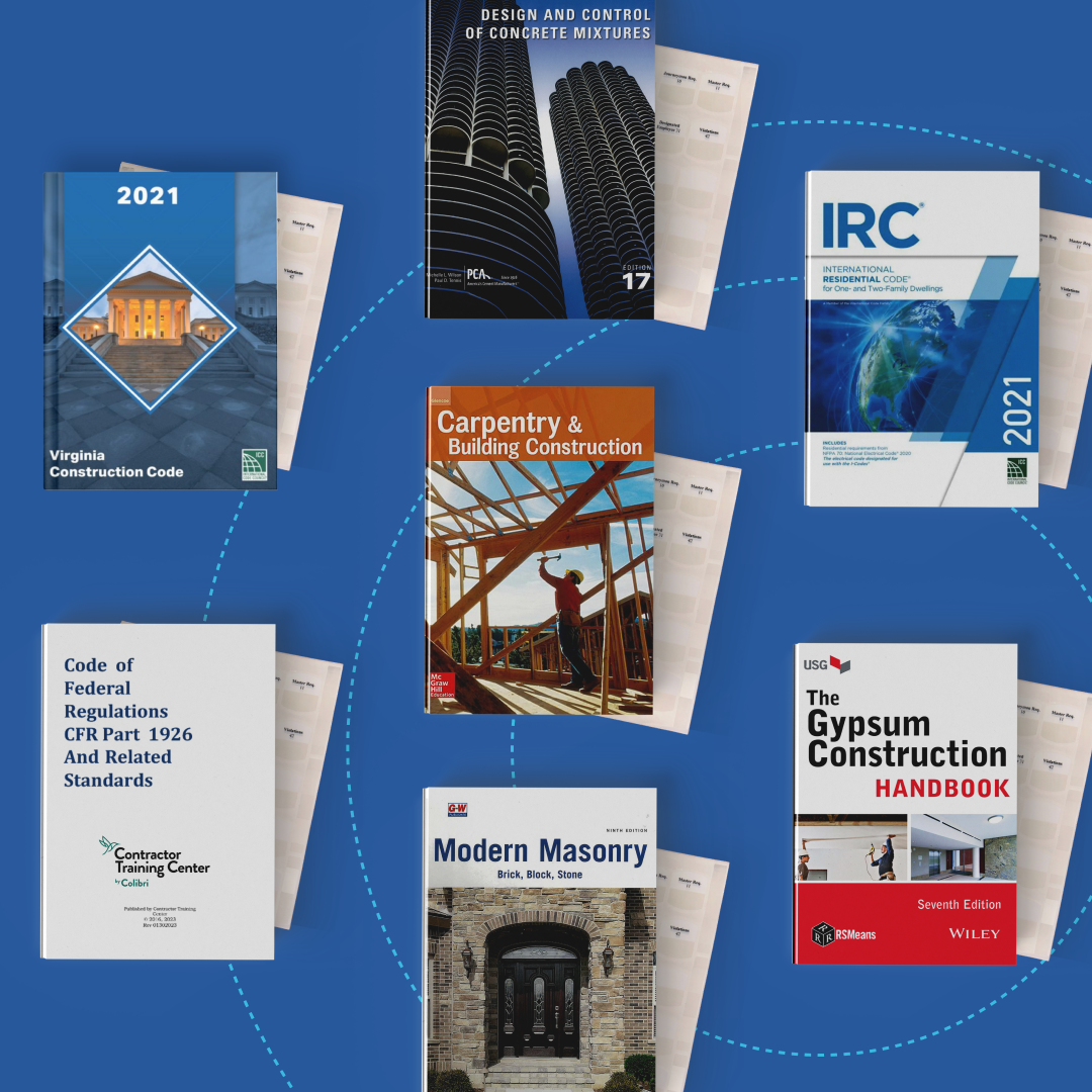 Virginia Commercial Improvement Contractor (CIC) Exam Book and Tab Set