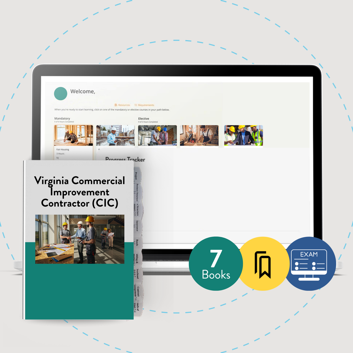 Virginia Commercial Improvement Contractor (CIC) Exam Prep Online Course + Exam-Ready Book Set