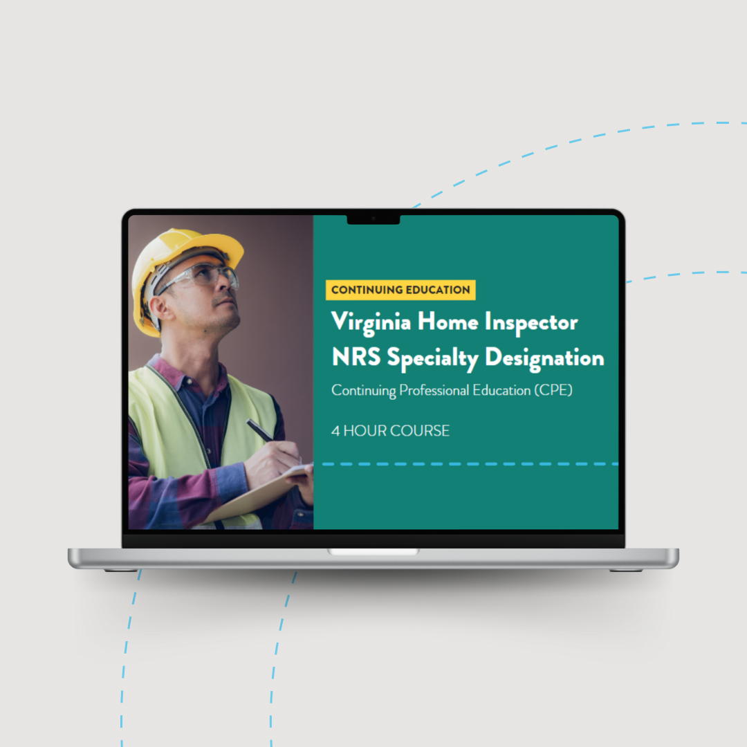 Virginia DPOR Home Inspectors NRS CPE Continuing Education (4 Hour Course), 2025