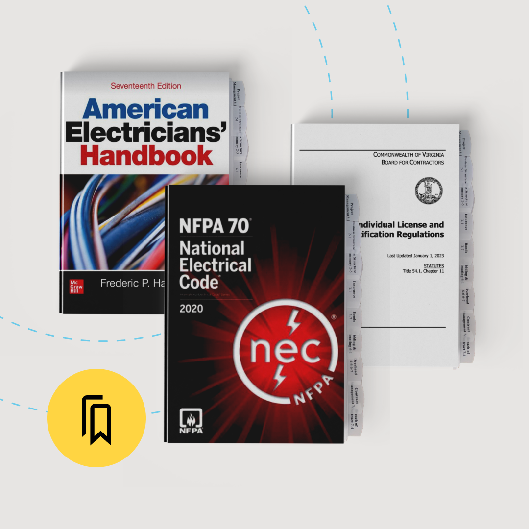 Virginia Electrician Exam Prep Tabbed and Highlighted Book Bundle