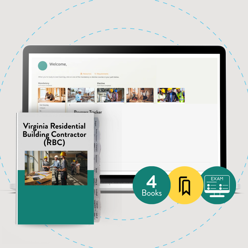 Virginia Residential Building Contractor (RBC) Online Course + Exam-Ready Book Set
